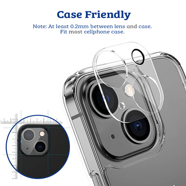 iPhone 15 / iPhone 15 Plus Tempered Glass Compatible For Back Camera Lens HD